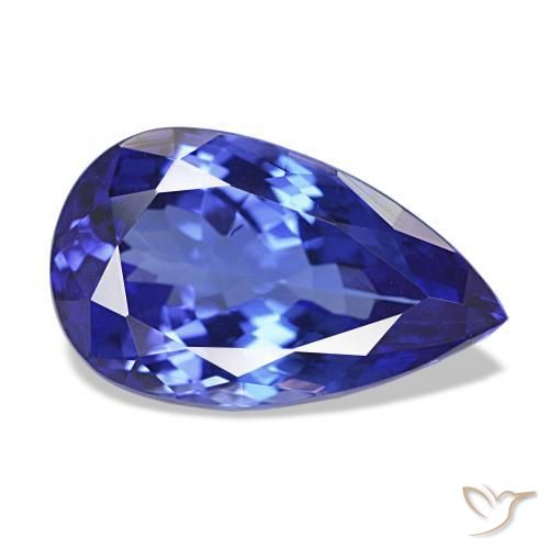 Tanzanita Violeta Azul Natural 4.38ct, Formato de pêra, VVS