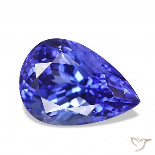 Tanzanita Violeta Azul Natural 4.43ct, Formato de pêra, IF