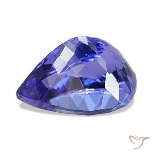 Tanzanita Violeta Azul Natural 4.43ct, Formato de pêra, IF