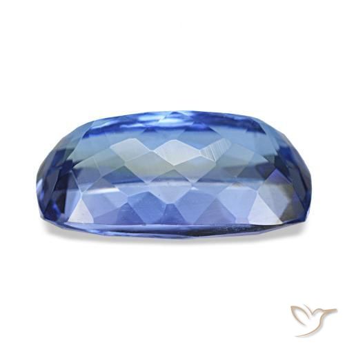 Tanzanita azul natural 3,62ct, almofada cortada, VVS-VS
