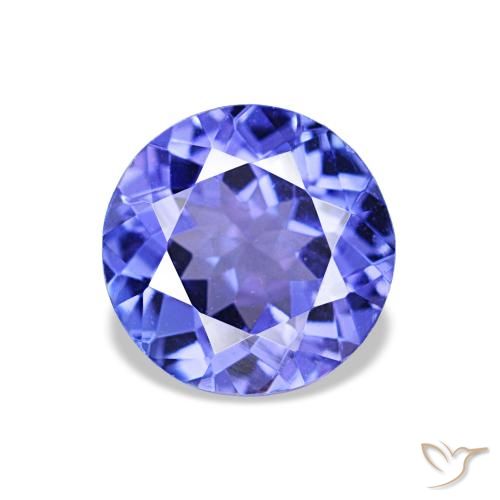 Tanzanita azul natural 1,32ct, corte redondo, VVS-VS