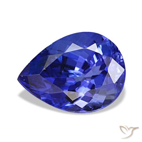 Tanzanita azul natural 2,45ct, formato de pêra, VVS