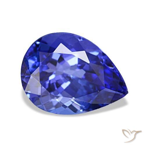 Tanzanita azul natural 2,45ct, formato de pêra, VVS