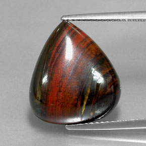Tiger's eye matrix multicolorido natural 13,07ct, formato de pêra, opaco