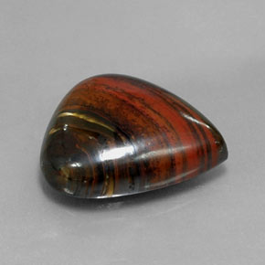 Tiger's eye matrix multicolorido natural 13,07ct, formato de pêra, opaco