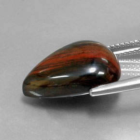 Tiger's eye matrix multicolorido natural 13,07ct, formato de pêra, opaco
