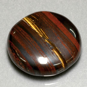 Tiger's eye matrix multicolorido natural 31,63ct, corte redondo, opaco