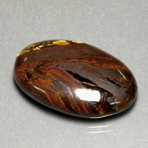 Tiger's eye matrix multicolorido natural 35,49ct, corte oval, opaco