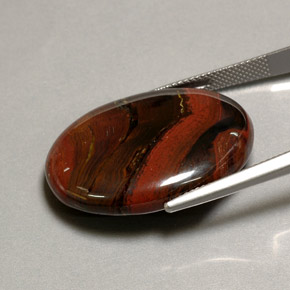 Tiger's eye matrix multicolorido natural 41,60ct, corte oval, opaco