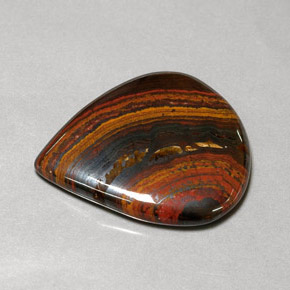 Tiger's eye matrix multicolorido natural 37,44ct, formato de pêra, opaco