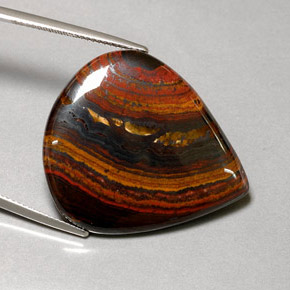 Tiger's eye matrix multicolorido natural 37,44ct, formato de pêra, opaco