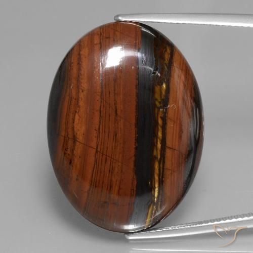 43.68ct Natural Multicolorido Matriz Olho de Tigre, oval, Opaco