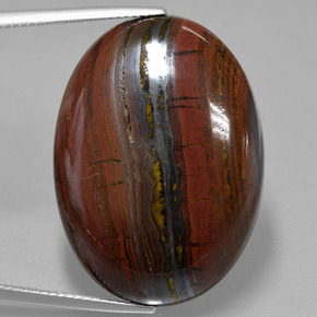 Matriz Olho de Tigre Multicolorido Natural 49.03ct, Corte Oval, Opaco