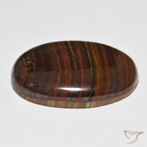 Matriz Olho de Tigre Multicolorido Natural 76.48ct, oval, Opaco