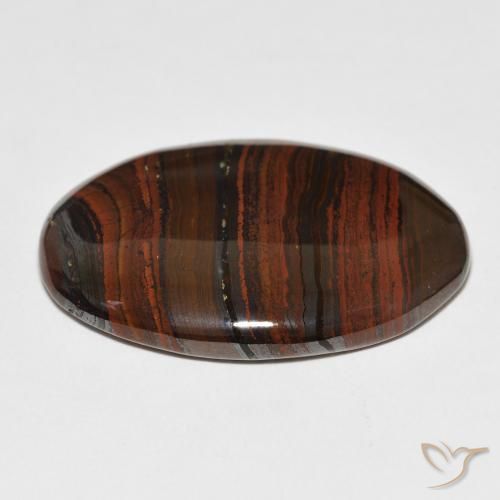 Matriz Olho de Tigre Multicolorido Natural 41.58ct, oval, Opaco