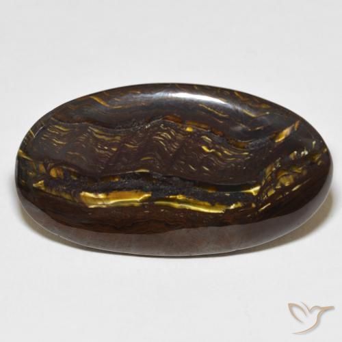 27.69ct Natural Multicolorido Matriz Olho de Tigre, oval, Opaco