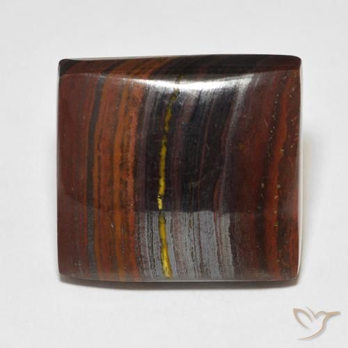39.86ct Natural Multicolorido Matriz Olho de Tigre, baguete, Opaco