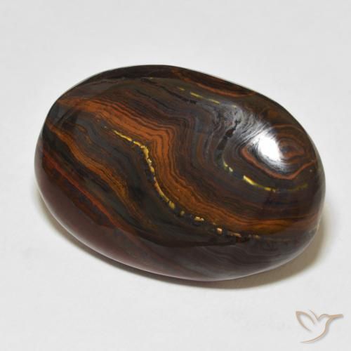 Matriz Olho de Tigre Multicolorido Natural 44.70ct, oval, Opaco