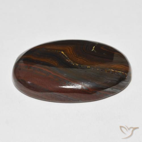 Matriz Olho de Tigre Multicolorido Natural 44.70ct, oval, Opaco