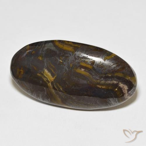 Matriz Olho de Tigre Multicolorido Natural 45.45ct, oval, Opaco