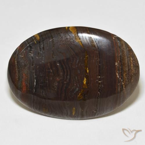 44.52ct Natural Multicolorido Matriz Olho de Tigre, oval, Opaco