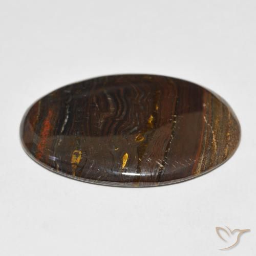 Matriz Olho de Tigre Multicolorido Natural 44.52ct, oval, Opaco