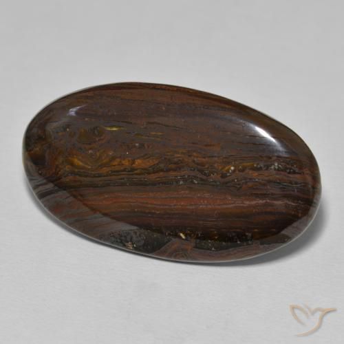 Matriz Olho de Tigre Multicolorido Natural 34.97ct, oval, Opaco