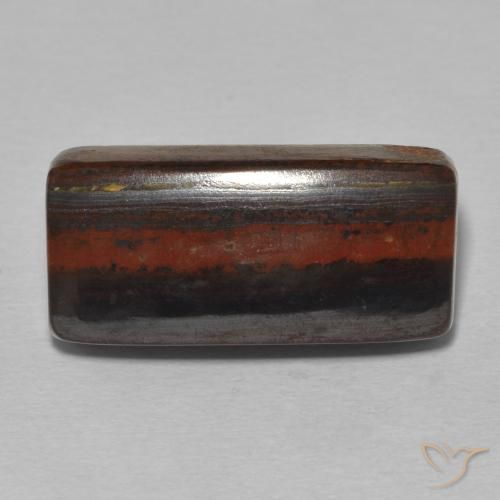 15.91ct Natural Multicolorido Matriz Olho de Tigre, baguete, Opaco