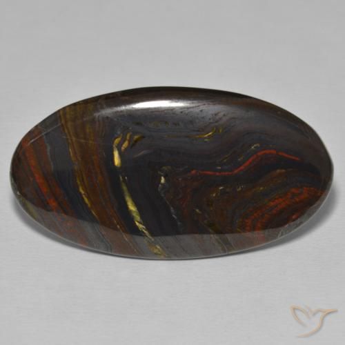 42.75ct Natural Multicolorido Matriz Olho de Tigre, oval, Opaco