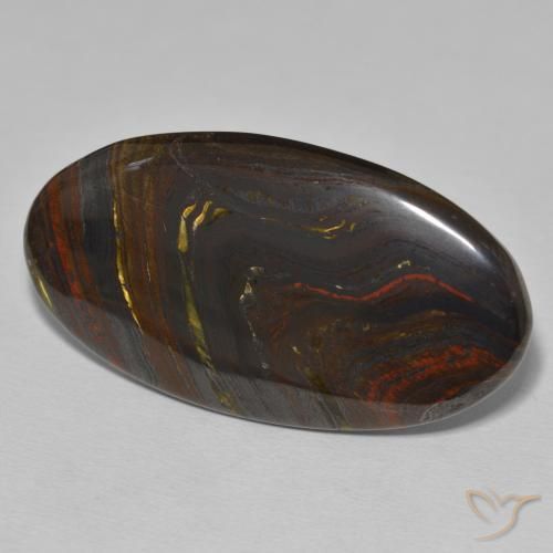 Matriz Olho de Tigre Multicolorido Natural 42.75ct, oval, Opaco