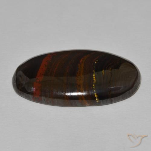 Matriz Olho de Tigre Multicolorido Natural 31.26ct, oval, Opaco