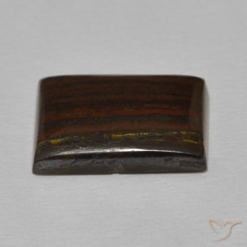 Matriz Olho de Tigre Multicolorido Natural 6.07ct, baguete, Opaco