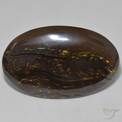 44.07ct Natural Multicolorido Matriz Olho de Tigre, oval, Opaco