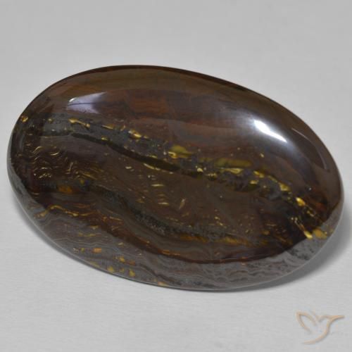 Matriz Olho de Tigre Multicolorido Natural 44.07ct, oval, Opaco