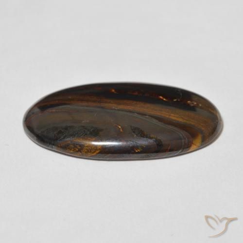 Matriz Olho de Tigre Multicolorido Natural 31.33ct, oval, Opaco