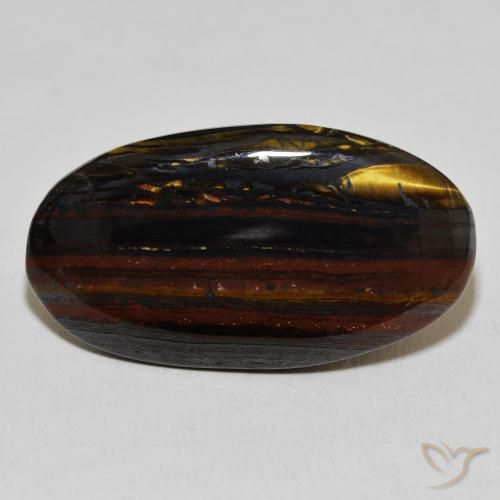23.48ct Natural Multicolorido Matriz Olho de Tigre, oval, Opaco