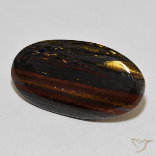 Matriz Olho de Tigre Multicolorido Natural 23.48ct, oval, Opaco