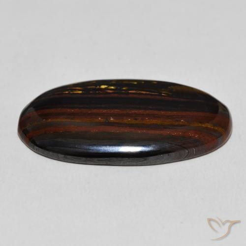 Matriz Olho de Tigre Multicolorido Natural 23.48ct, oval, Opaco