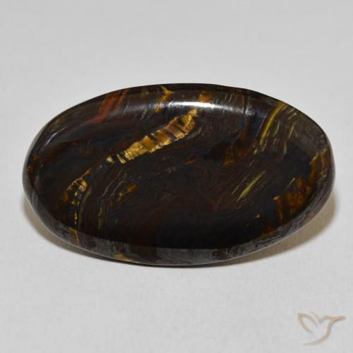 27.18ct Natural Multicolorido Matriz Olho de Tigre, oval, Opaco