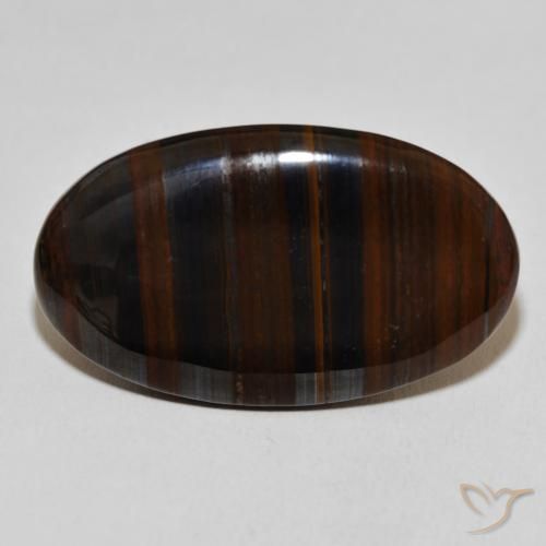 37.05ct Natural Multicolorido Matriz Olho de Tigre, oval, Opaco