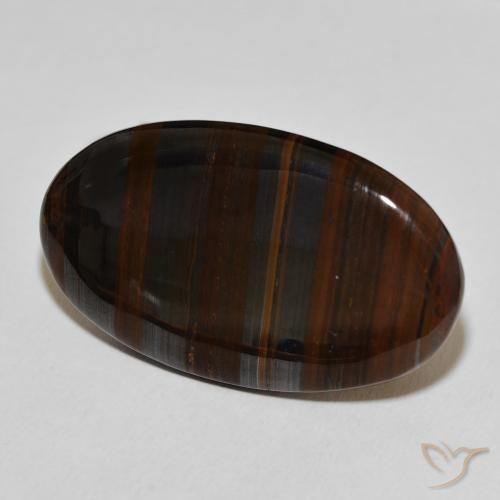 Matriz Olho de Tigre Multicolorido Natural 37.05ct, oval, Opaco