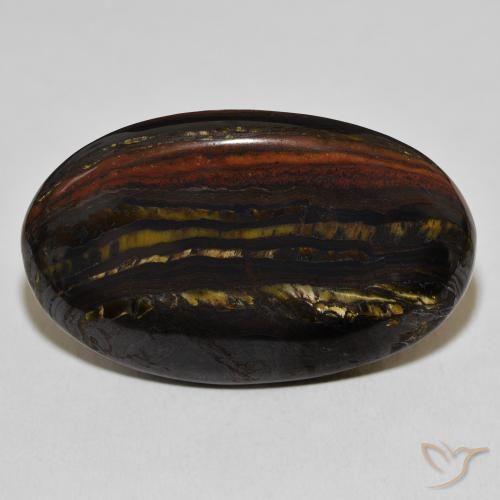 49.72ct Natural Multicolorido Matriz Olho de Tigre, oval, Opaco