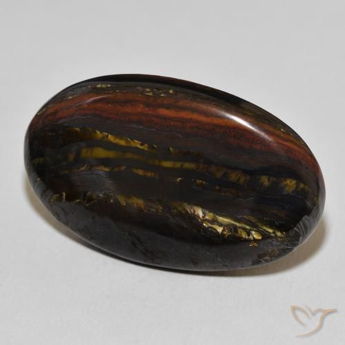 Matriz Olho de Tigre Multicolorido Natural 49.72ct, oval, Opaco