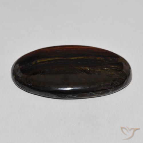 Matriz Olho de Tigre Multicolorido Natural 49.72ct, oval, Opaco