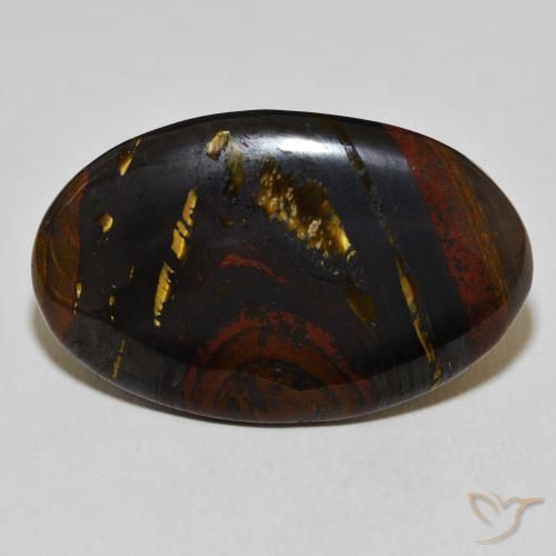33.61ct Natural Multicolorido Matriz Olho de Tigre, oval, Opaco