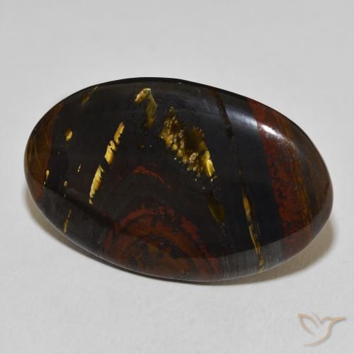 Matriz Olho de Tigre Multicolorido Natural 33.61ct, oval, Opaco
