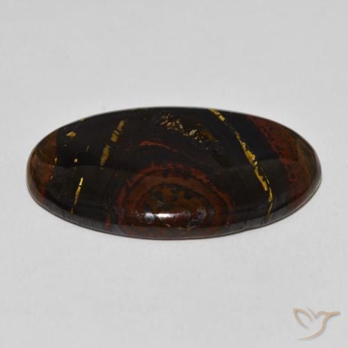 Matriz Olho de Tigre Multicolorido Natural 33.61ct, oval, Opaco