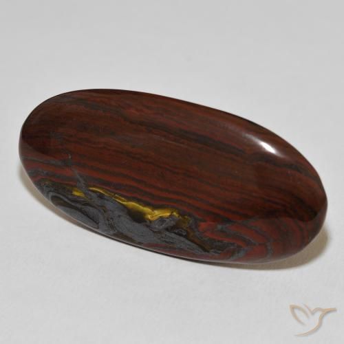Matriz Olho de Tigre Multicolorido Natural 33.09ct, oval, Opaco