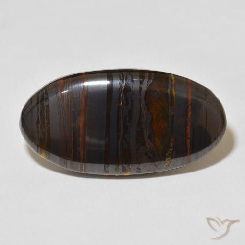 36.56ct Natural Multicolorido Matriz Olho de Tigre, oval, Opaco