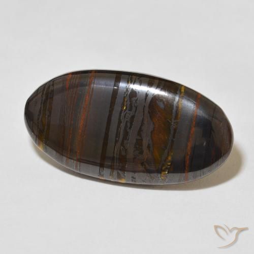 Matriz Olho de Tigre Multicolorido Natural 36.56ct, oval, Opaco